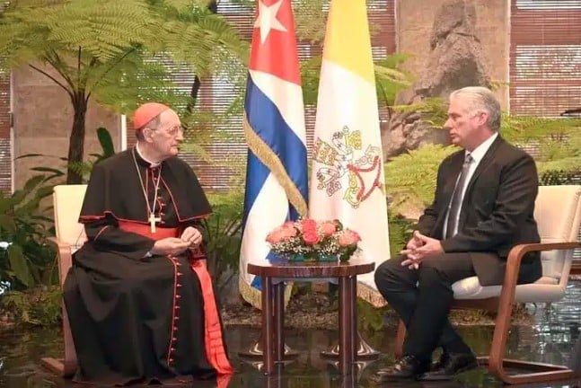 Cardenal Beniamino Stella and Cuban president Miguel Diaz-Canel