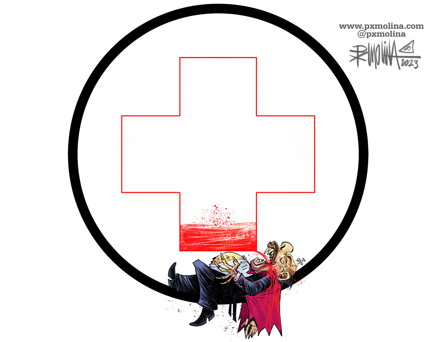 Caricatura Cruz Roja