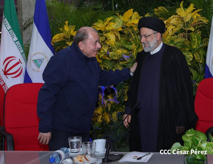 Daniel Ortega y su homólogo iraní, Ebrahim Raisí