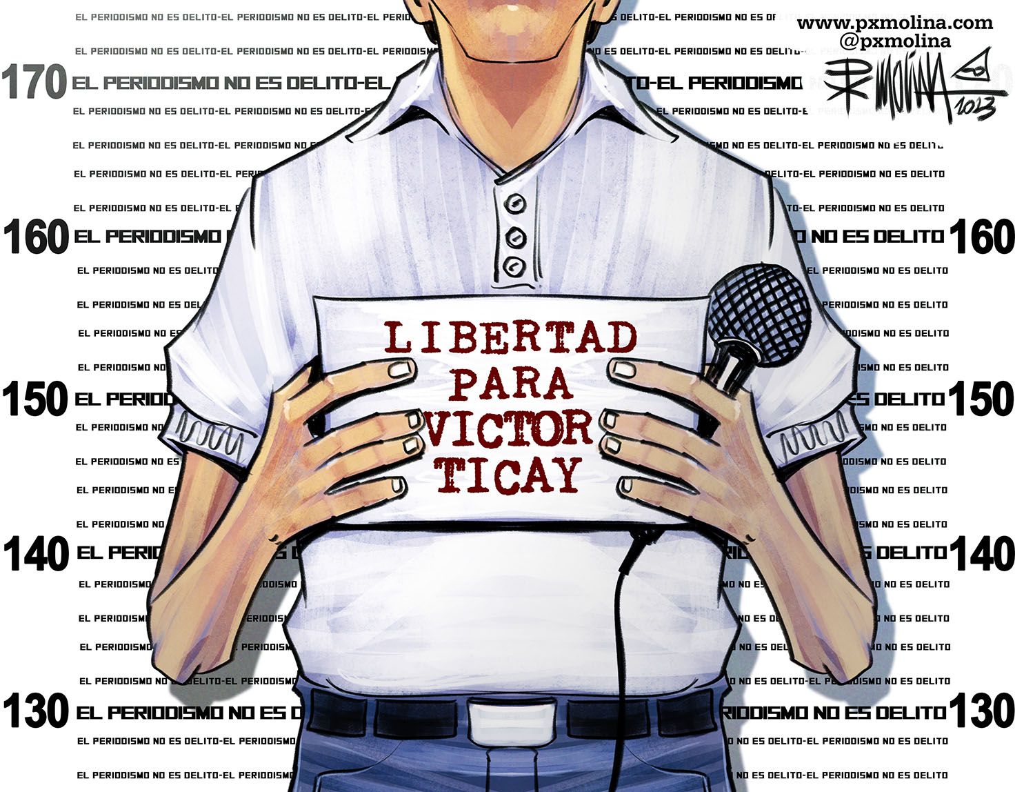 caricatura Víctor Ticay