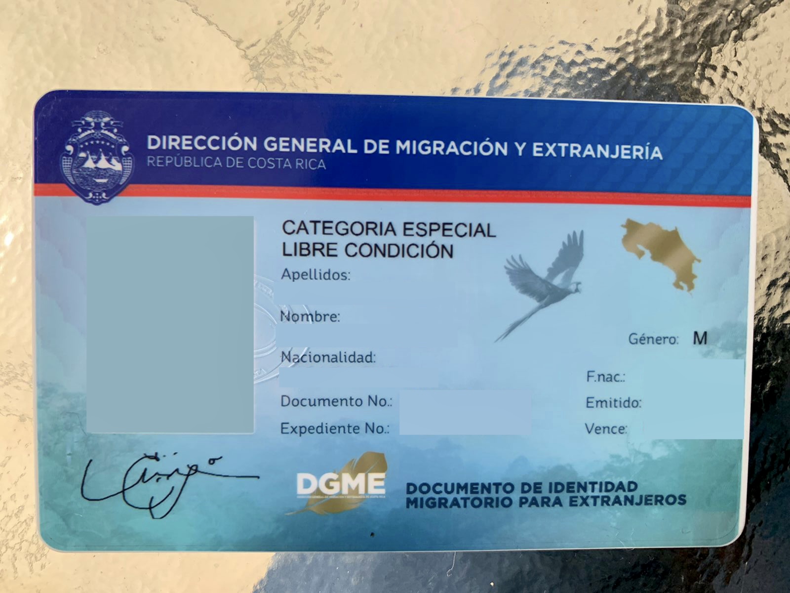 Documento de Identidad Migratorio para Extranjeros en Costa Rica (Dimex)