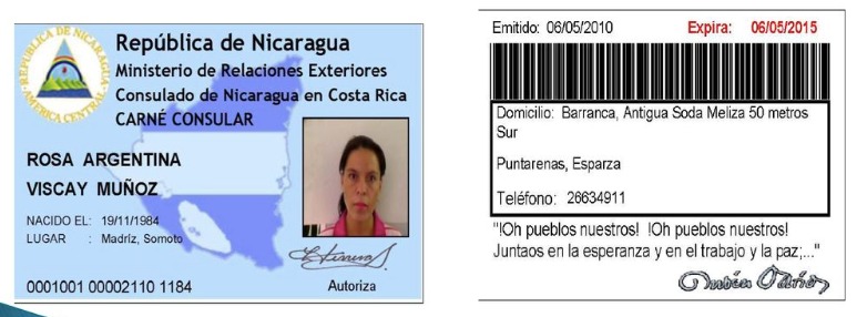 Foto de referencia según presentación del Ministerio de Relaciones Exteriores de la Dirección General Consular de Nicaragua, año 2011. Foto: Captura de pantalla.
