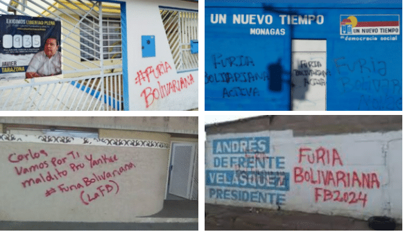Mensajes de la furia bolivariana en Venezuela