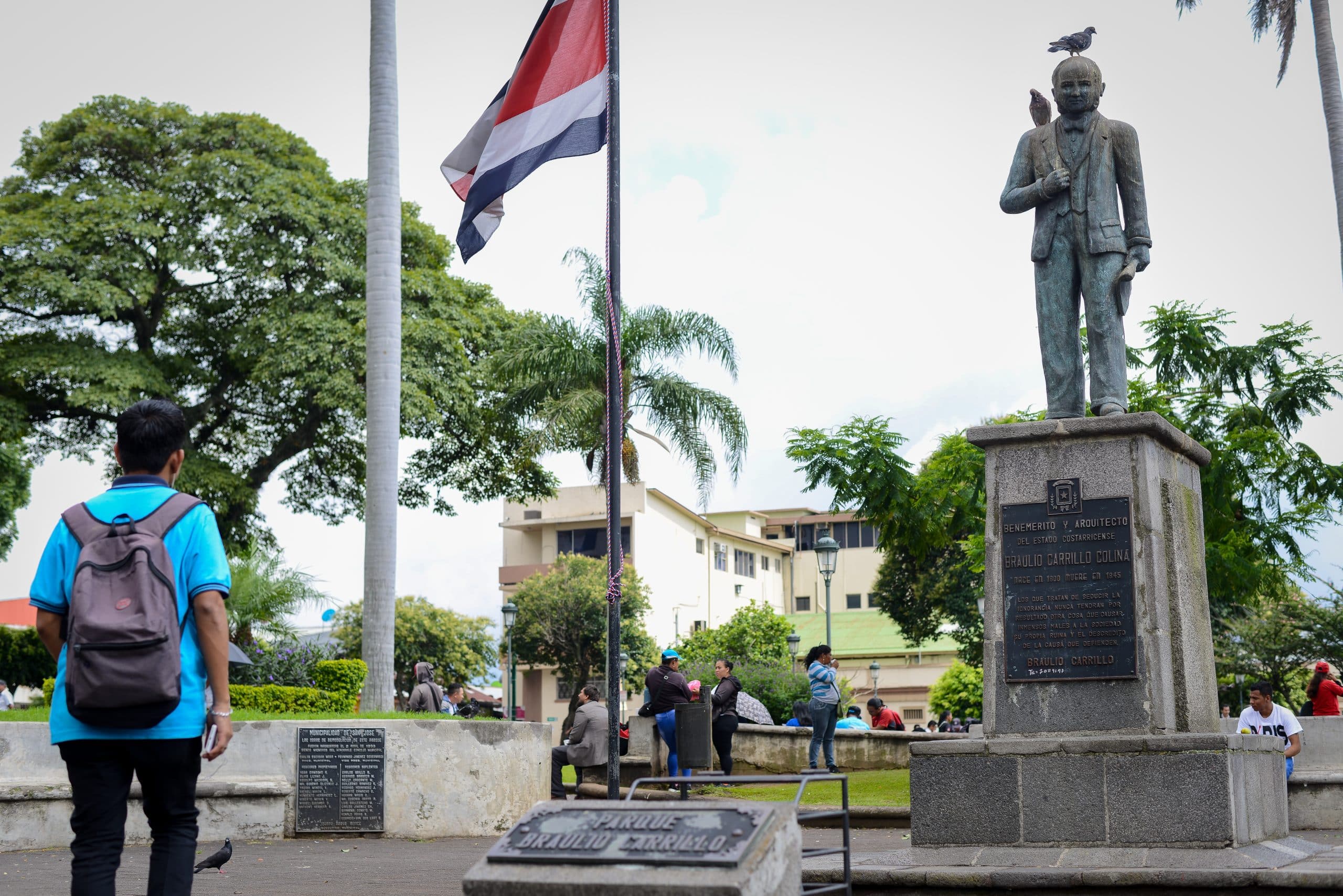 Parque Braulio Carrillo, conocido popularmente en Costa Rica como Parque de la Merced o Parque de los nicaragüenses. San José, Costa Rica 2019. Foto: Confidencial.
