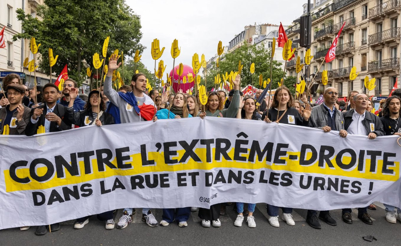 protesta contra la extrema derecha en Europa