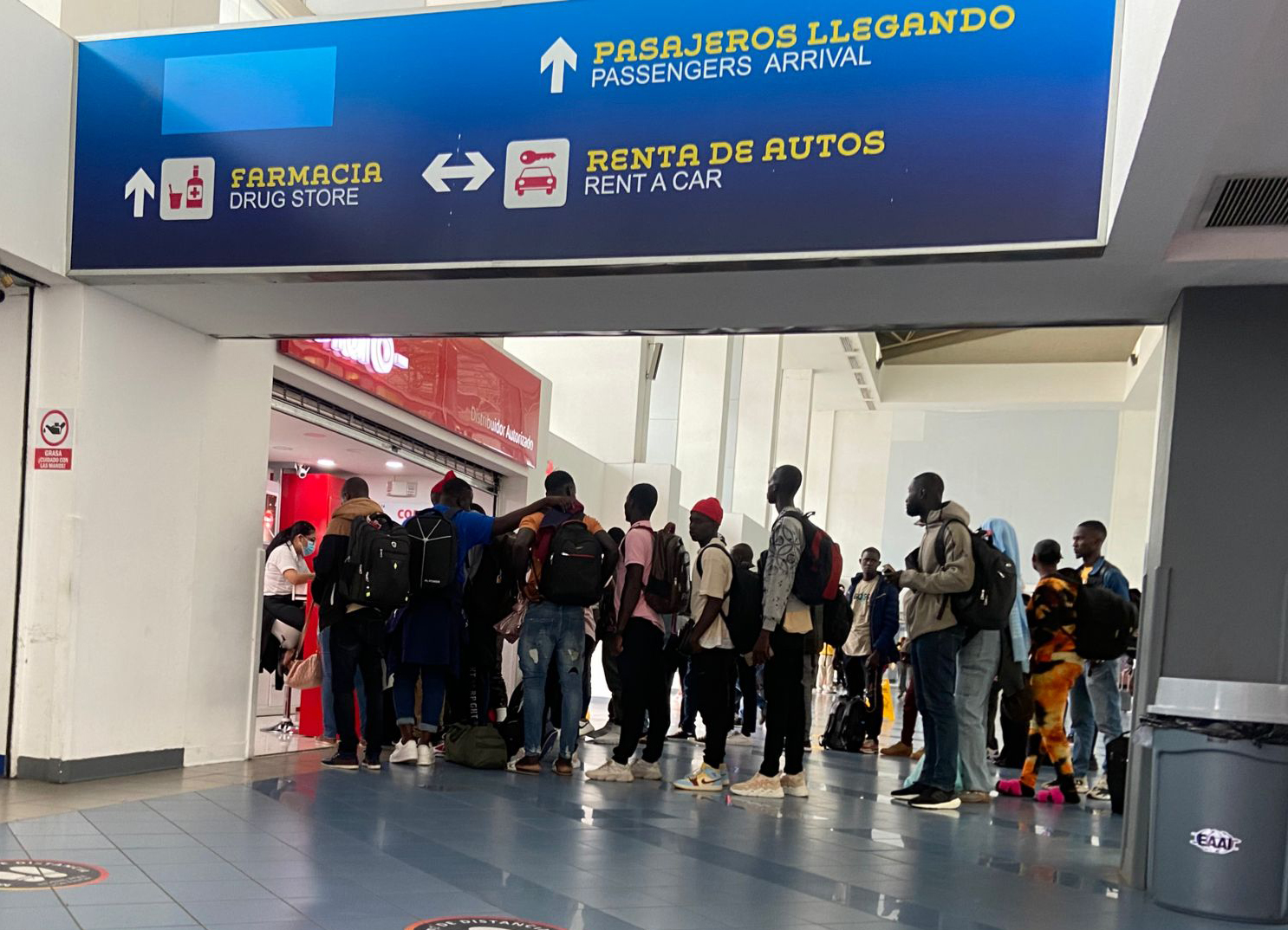Migrantes en el Aeropuerto de Managua