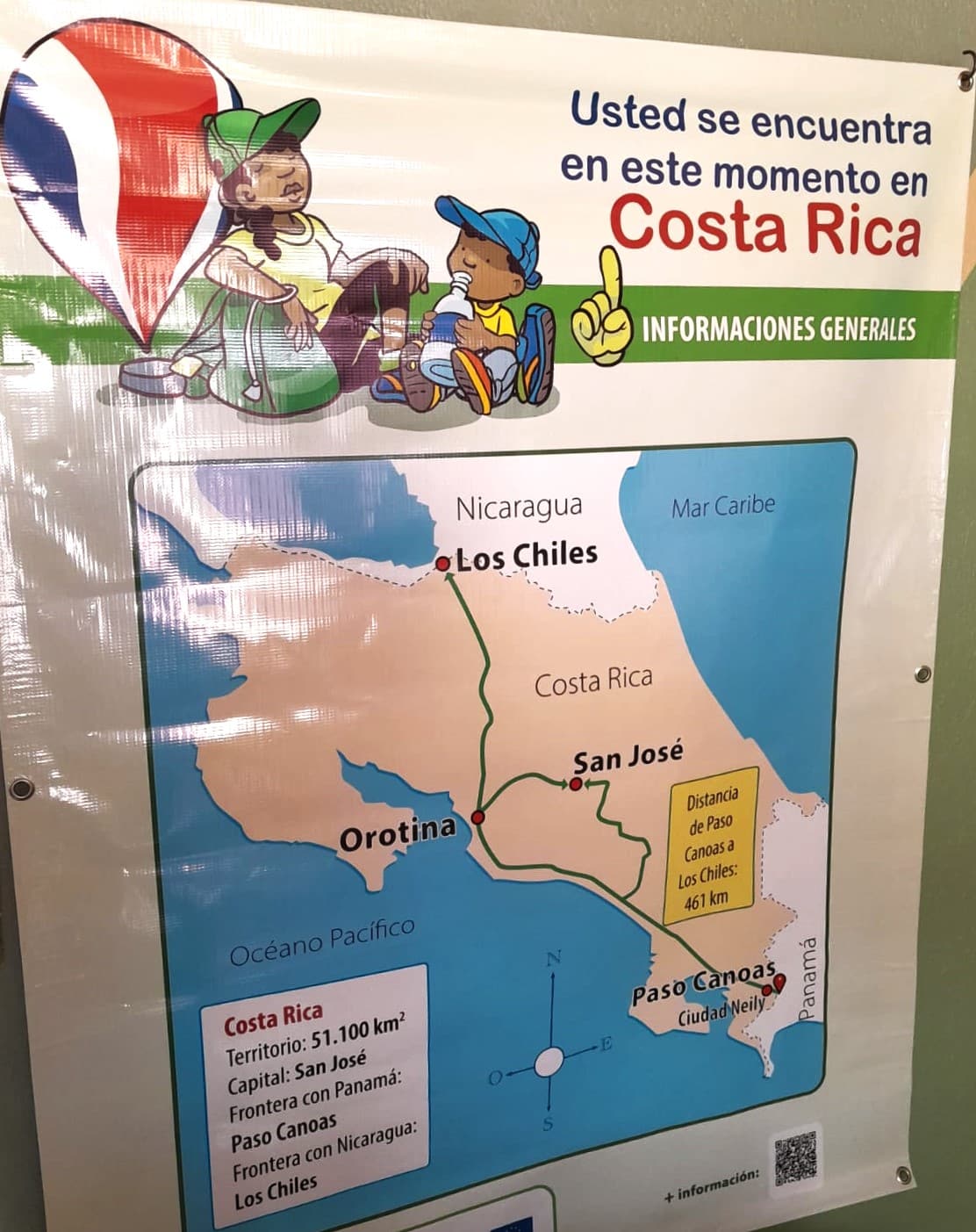 Cártel de información para migrantes en Costa Rica