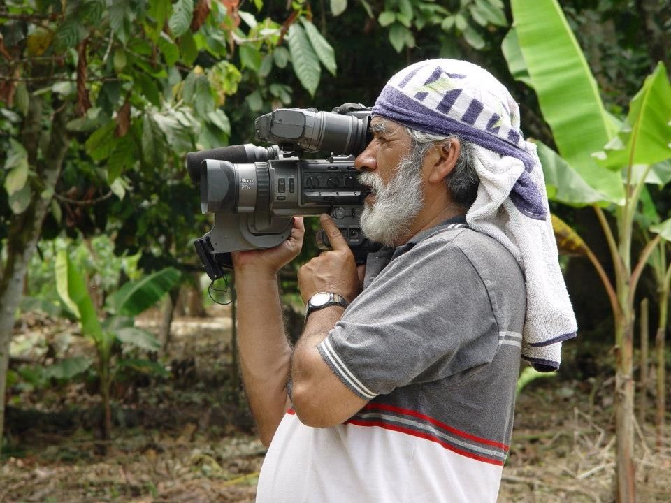 Julio García Romero en la producción de un documental. 