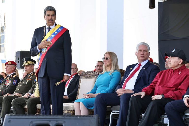 Vista de los dictadores Nicolás Maduro, Miguel Díaz-Canel y Daniel Ortega