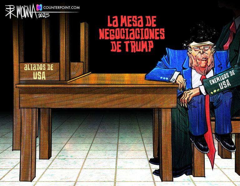 Caricatura la negociación de Trump