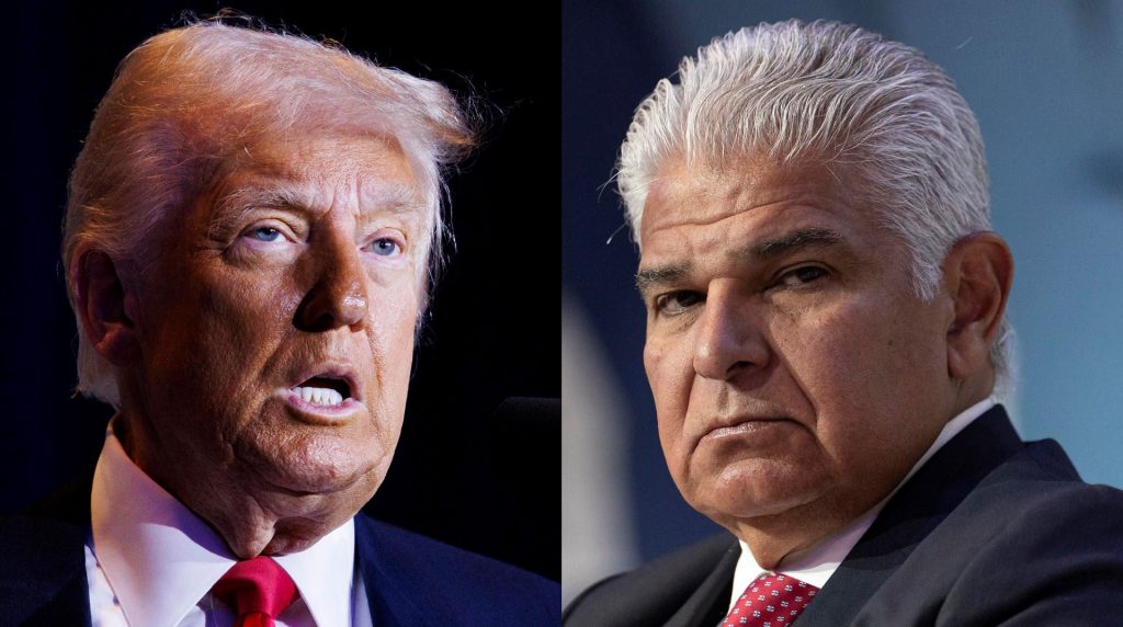 Los presidentes Donald Trump y José Raúl Mulino.