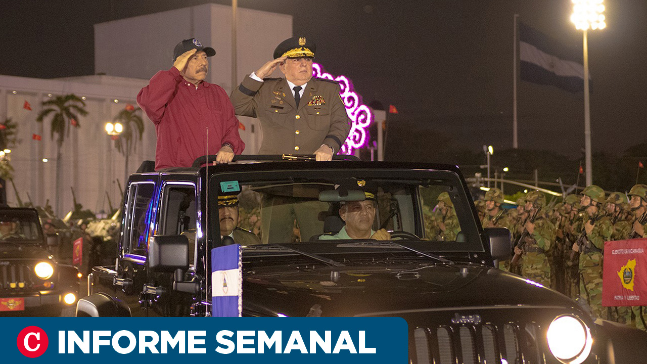 Daniel Ortega y el general Julio César Avilés