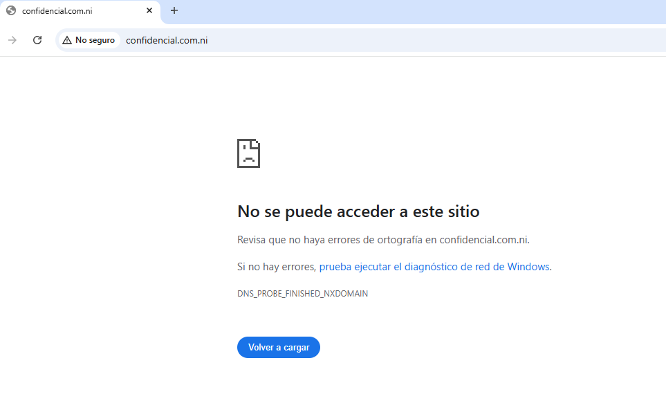 Sitios web con dominios .ni bloqueados en Nicaragua