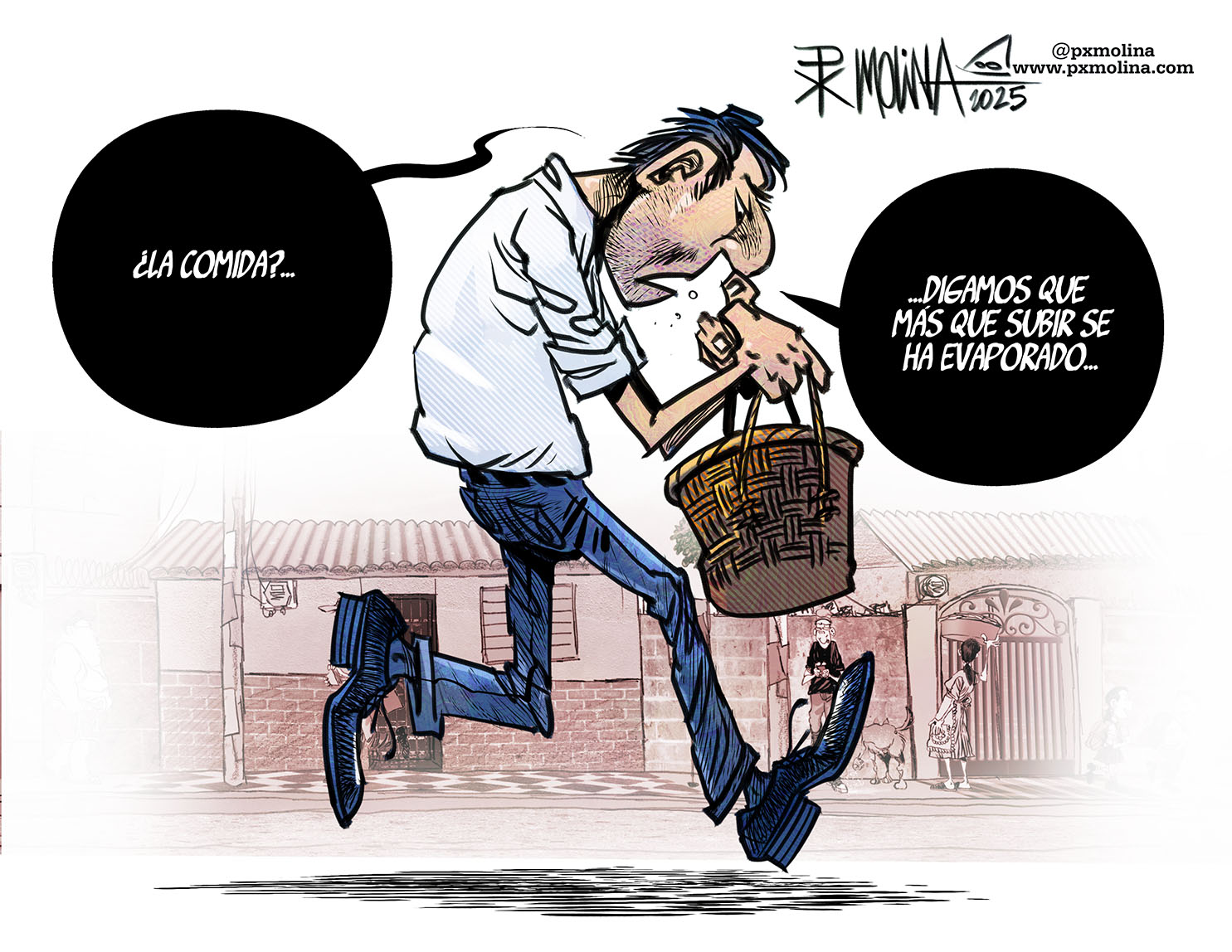 Caricatura día a día de la dieta nica