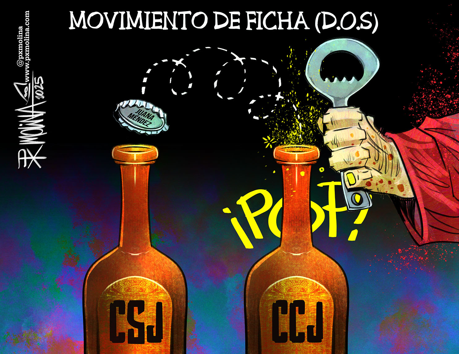 Caricatura segundo movimiento de ficha