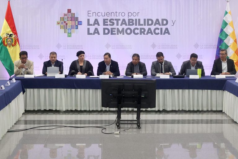 El presidente Luis Arce y sus ministros.