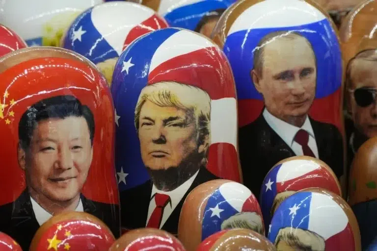 Donald Trump, Xi Pinping and Vladimir Putin