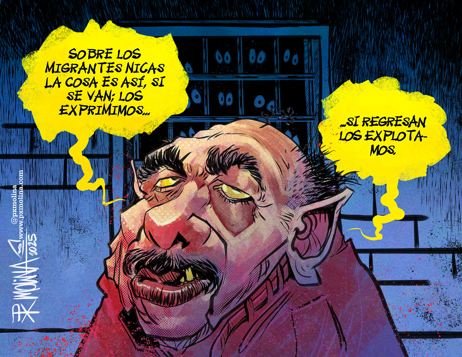 caricatura migrantes nicas