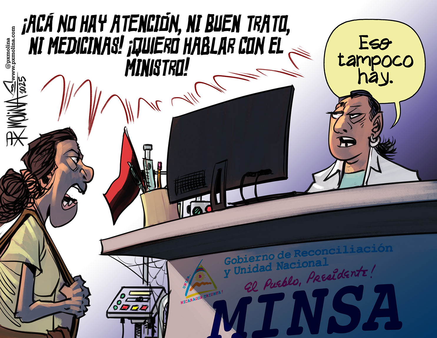 Caricatura la mala salud del Minsa