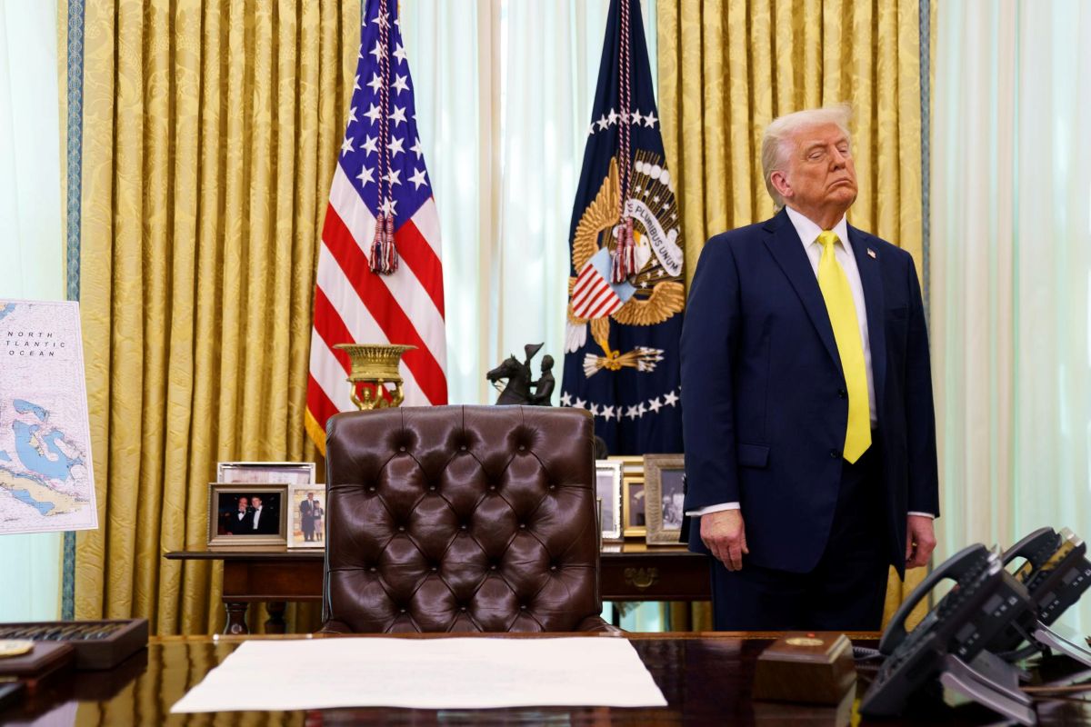 Donald Trump en la Oficina Oval de la Casa Blanca