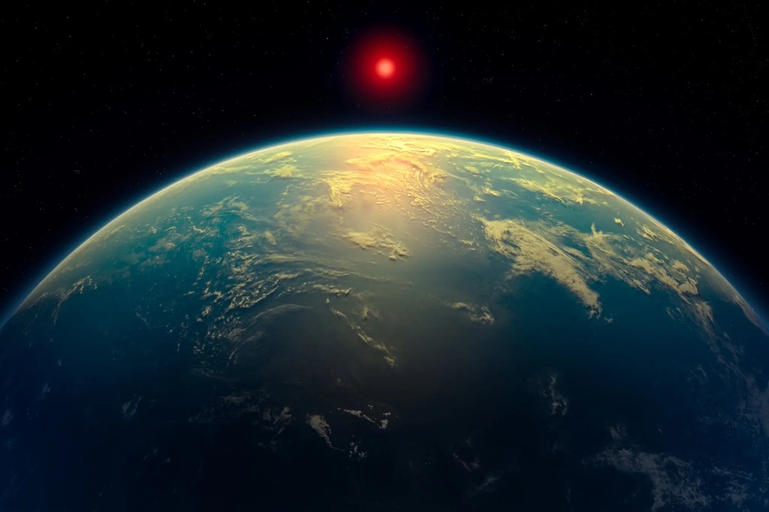 Impresión artística del exoplaneta K2-18b