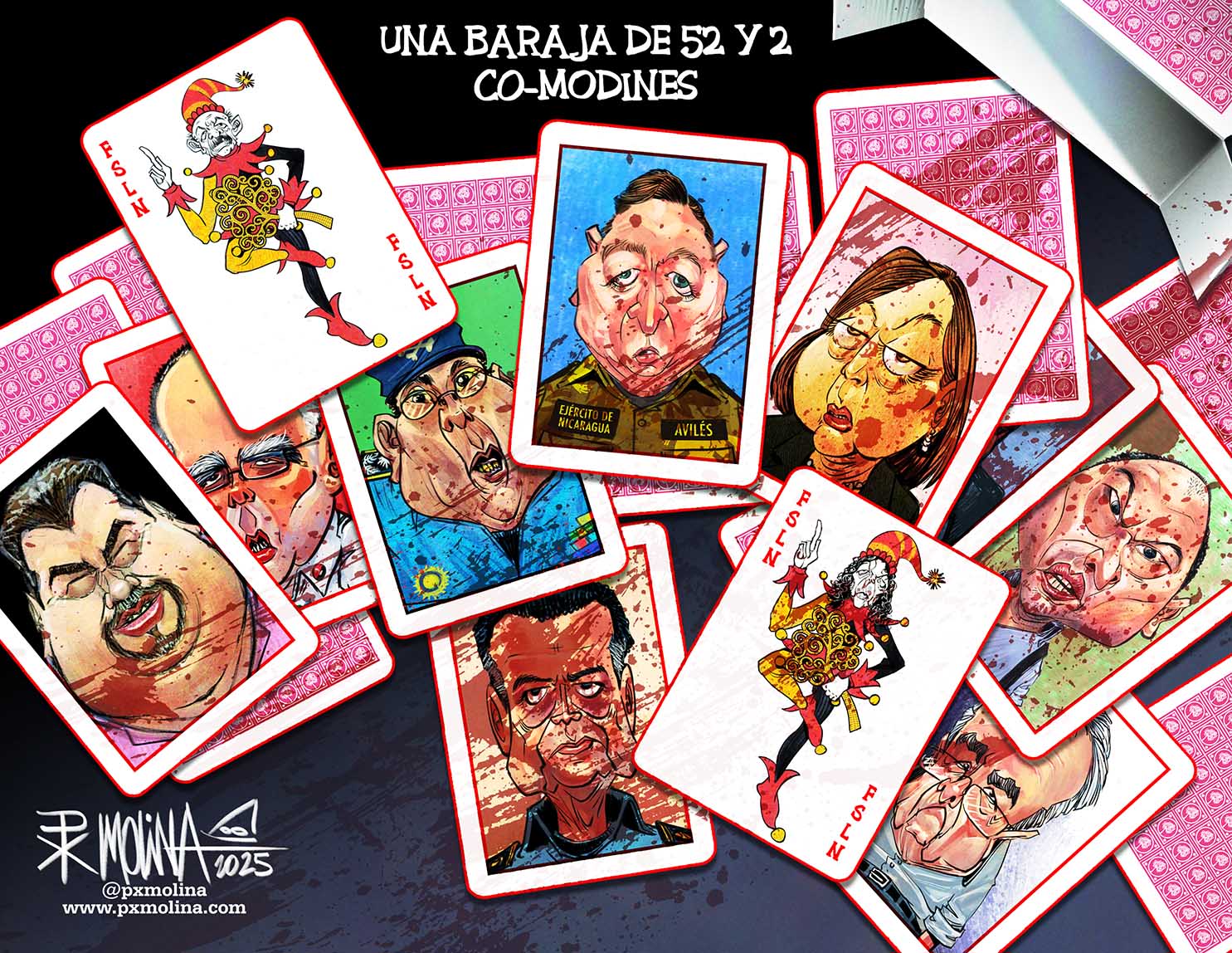caricatura mazo represor Nicaragua