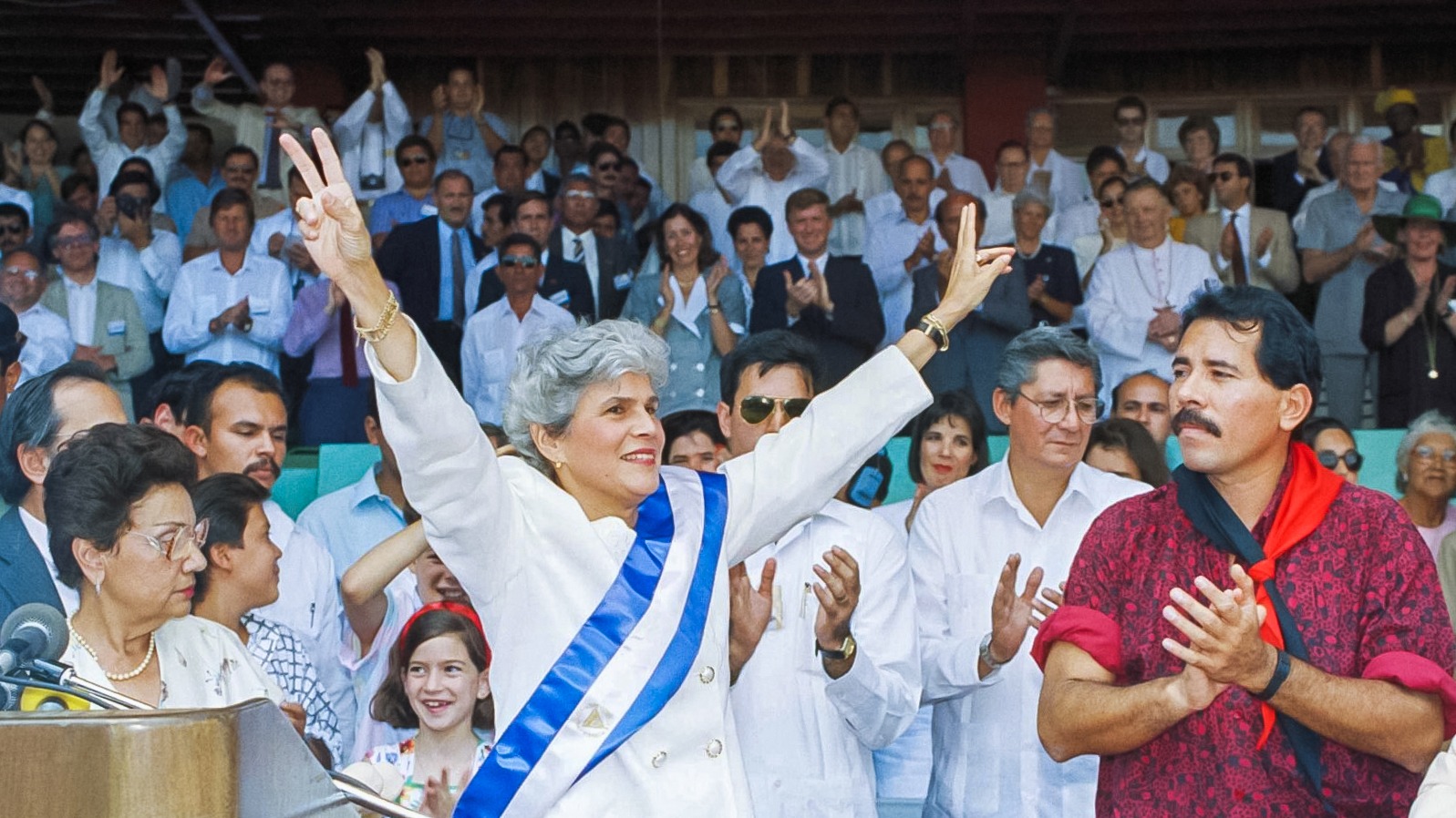 Violeta Barrios de Chamorro en 1990