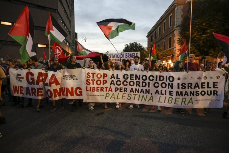 Protesta contra el genocidio en Gaza realizada en Italia