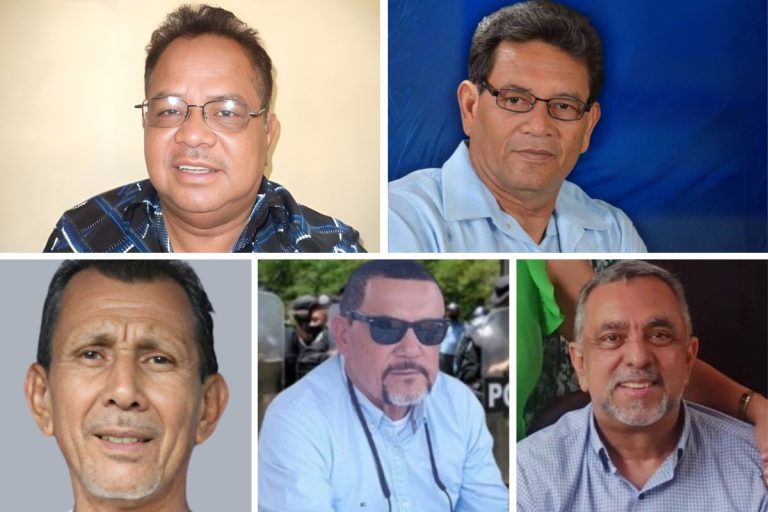 Los cinco presos políticos excarcelados el 7 de noviembre de 2025 en Nicaragua