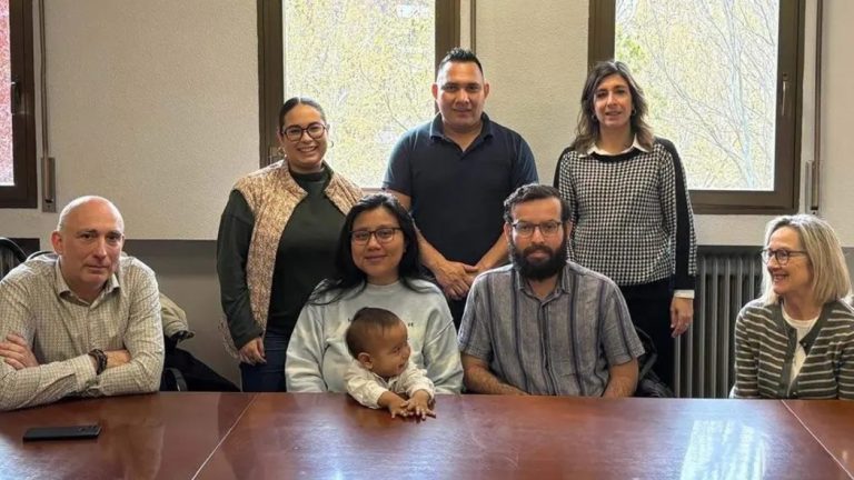 Dos familias nicaragüenses en Tudela, España.