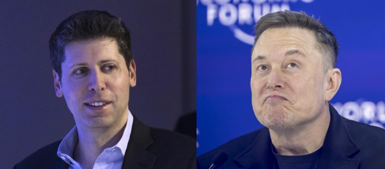 El CEO de OpenAI Sam Altman (i) y el multimillonario estadounidense Elon Musk.