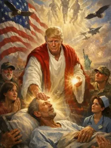 Imagen publicada por Donald Trump en la que aparece como Cristo.