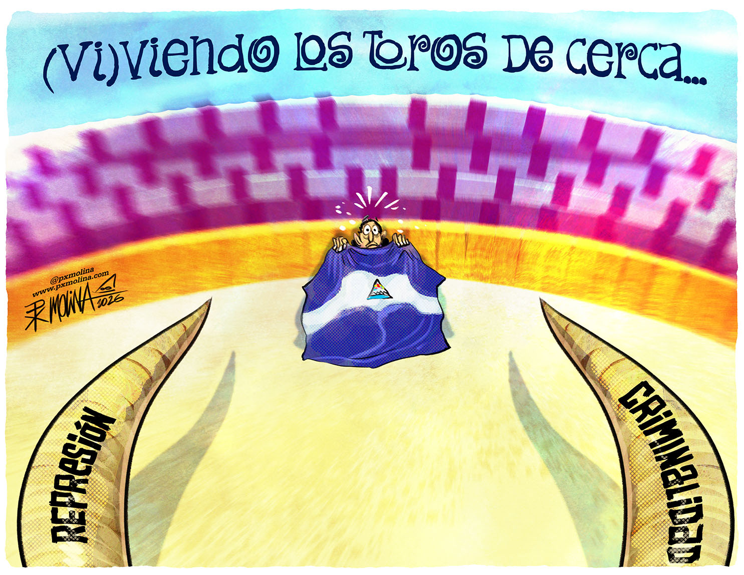 Caricatura (VI)Viendo los toros de cerca