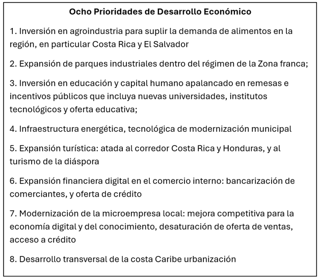 Prioridades de desarrollo económico