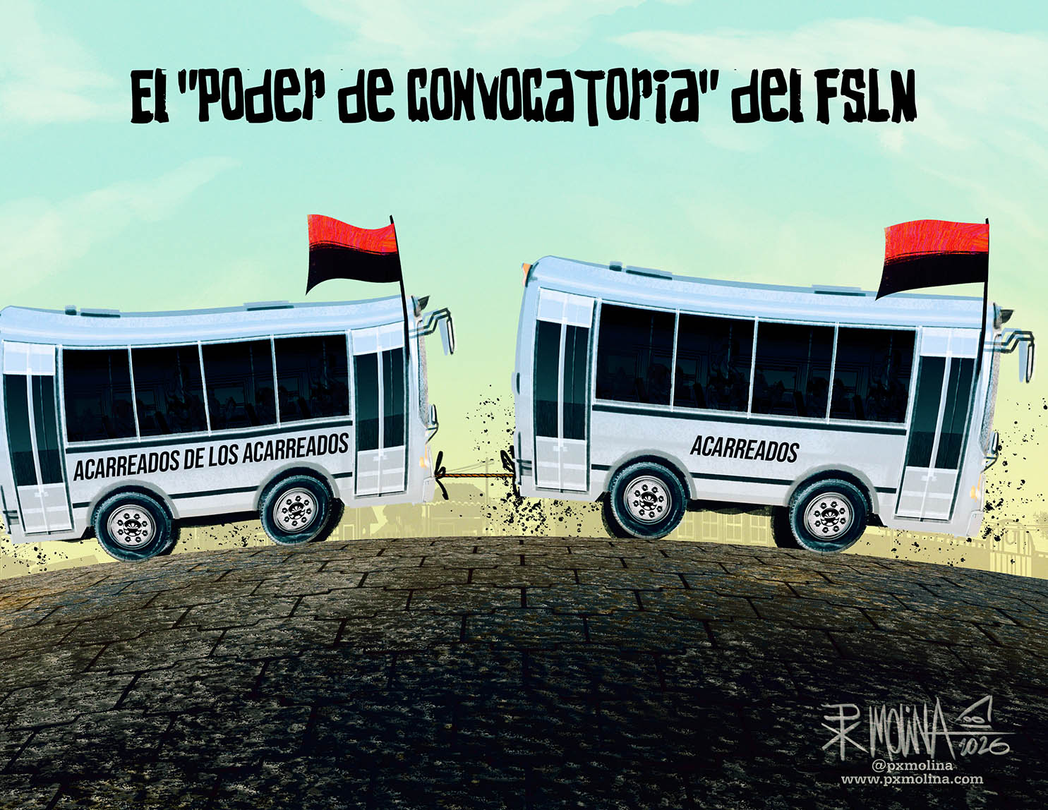 Caricatura El poder de convocatoria del FSLN