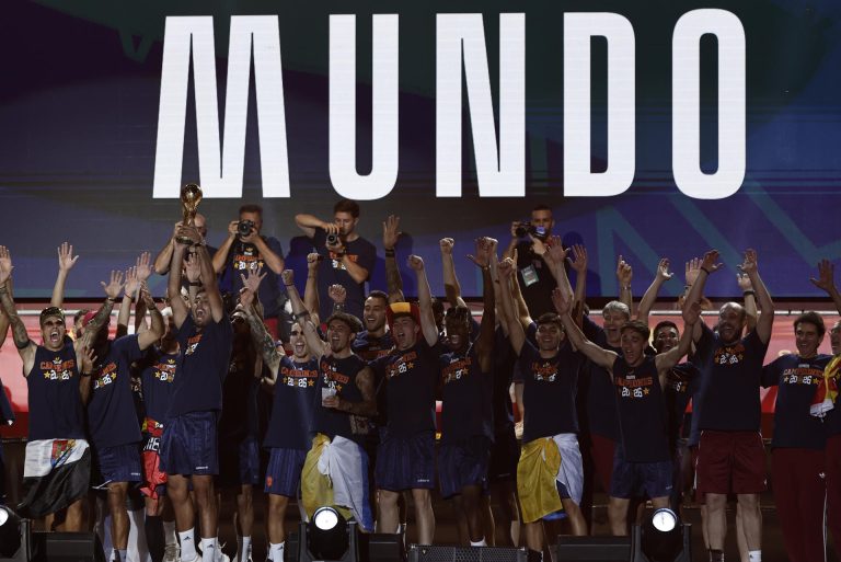 Los jugadores de la selección española