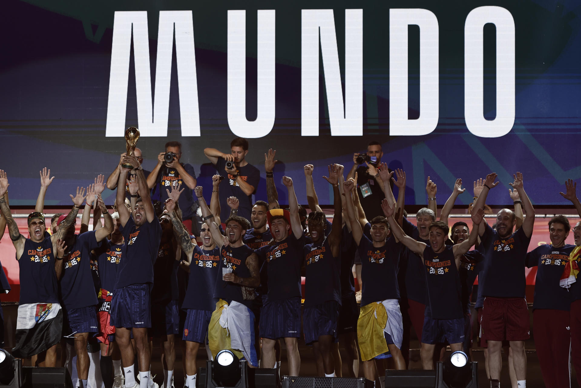 Los jugadores de la selección española